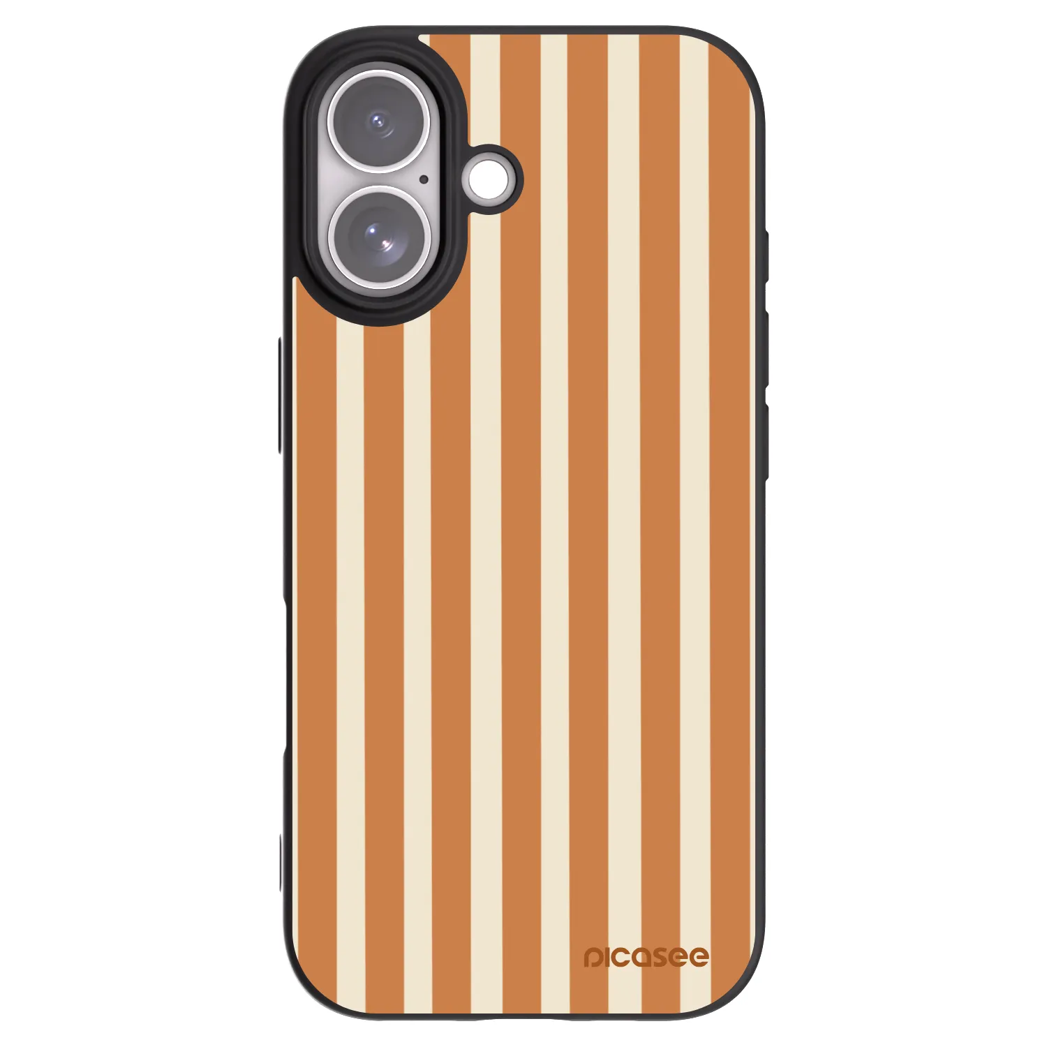 Picasee Μαύρη θήκη σιλικόνης για Apple iPhone 17 - Orange lines