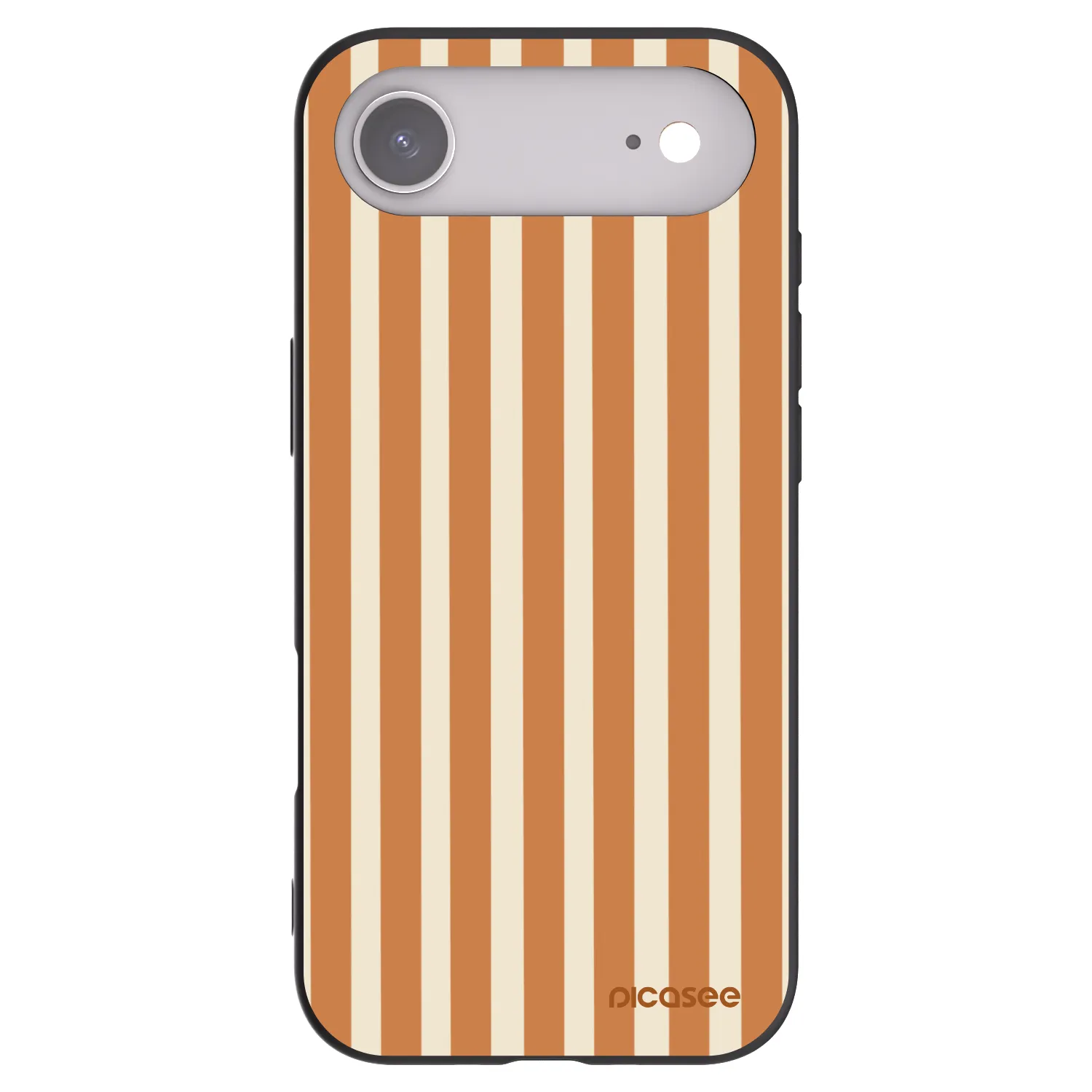 Picasee Μαύρη θήκη σιλικόνης για Apple iPhone Air - Orange lines