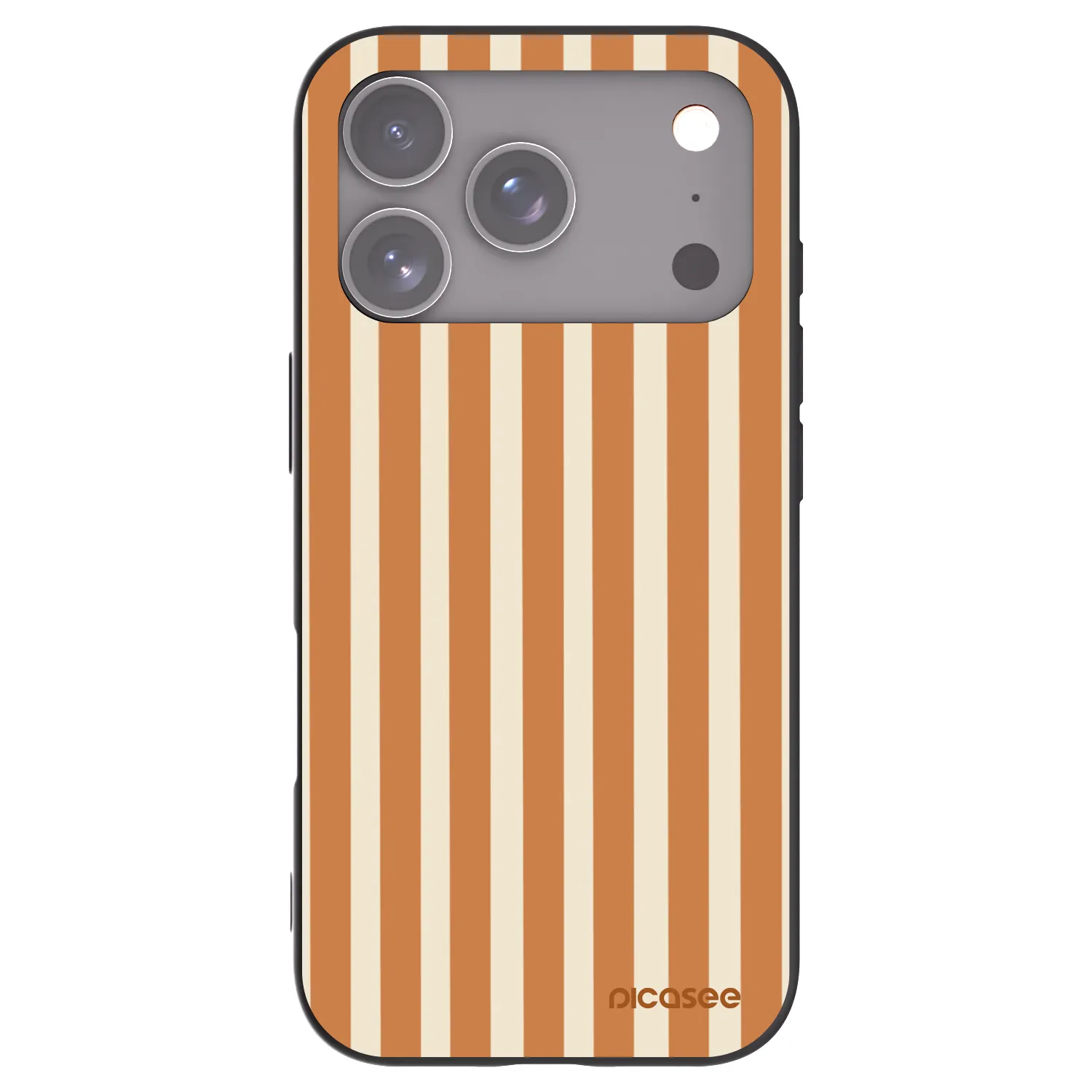 Picasee Μαύρη θήκη σιλικόνης για Apple iPhone 17 Pro - Orange lines