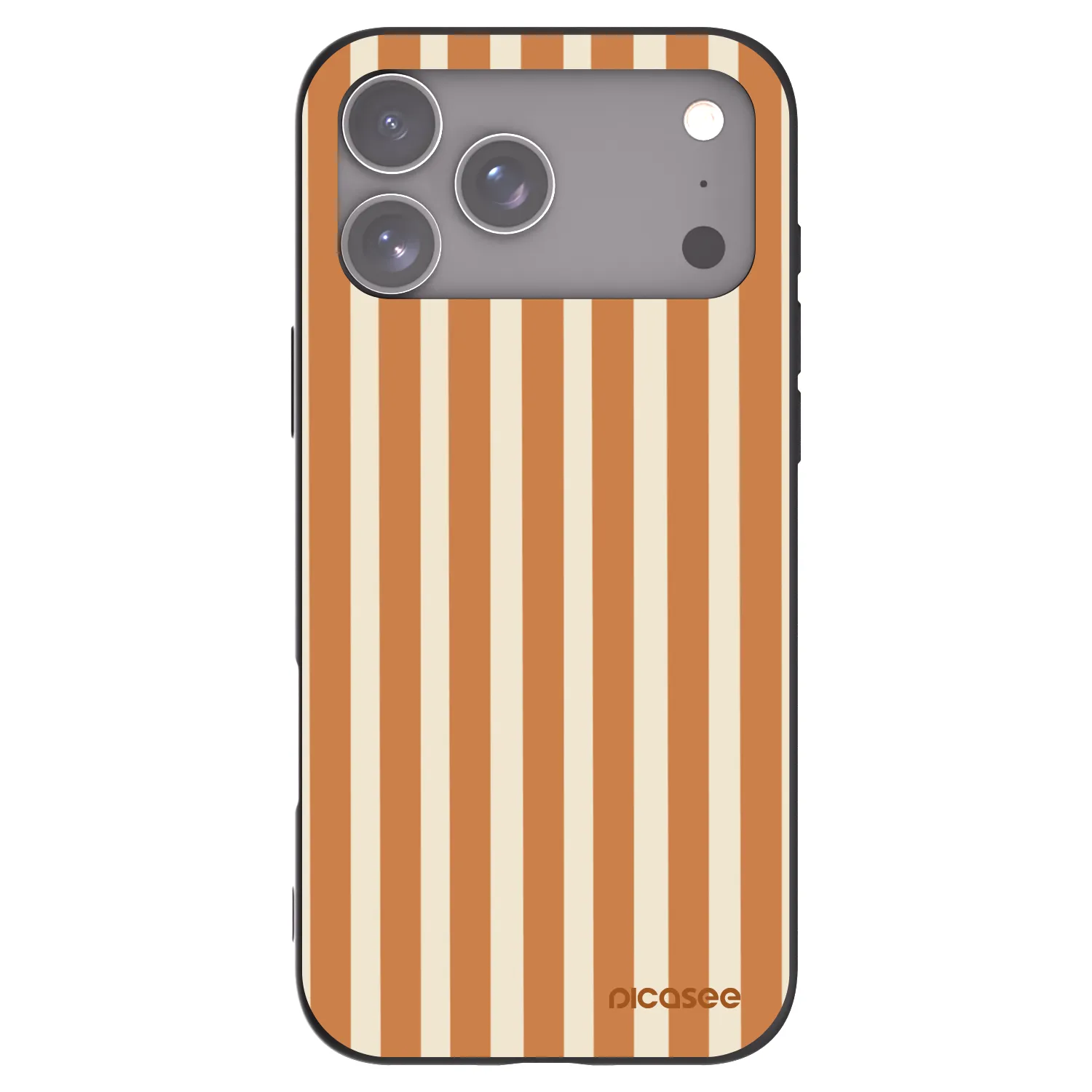 Picasee Μαύρη θήκη σιλικόνης για Apple iPhone 17 Pro Max - Orange lines