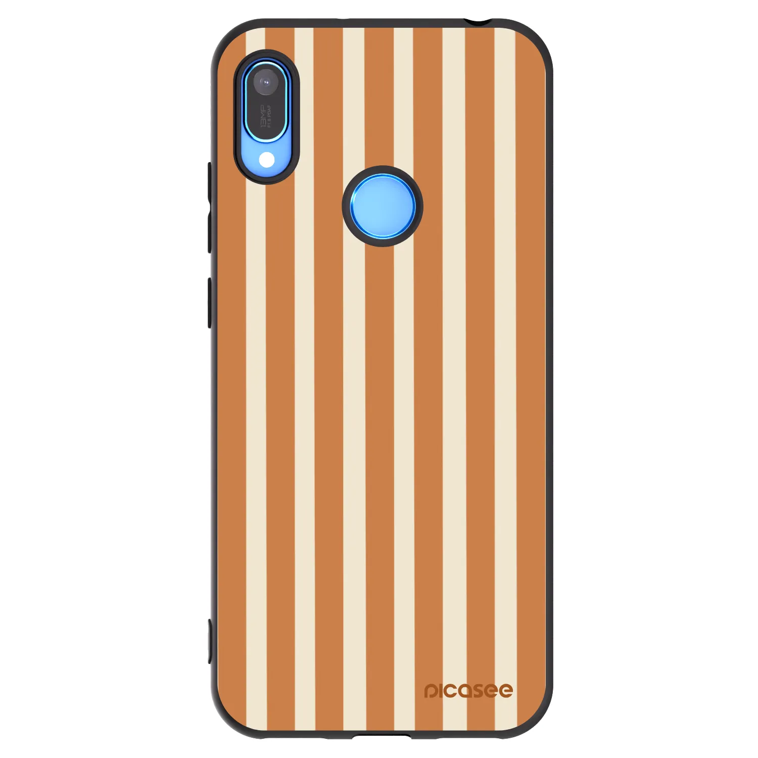 Picasee Μαύρη θήκη σιλικόνης για Huawei Y6 2019 - Orange lines