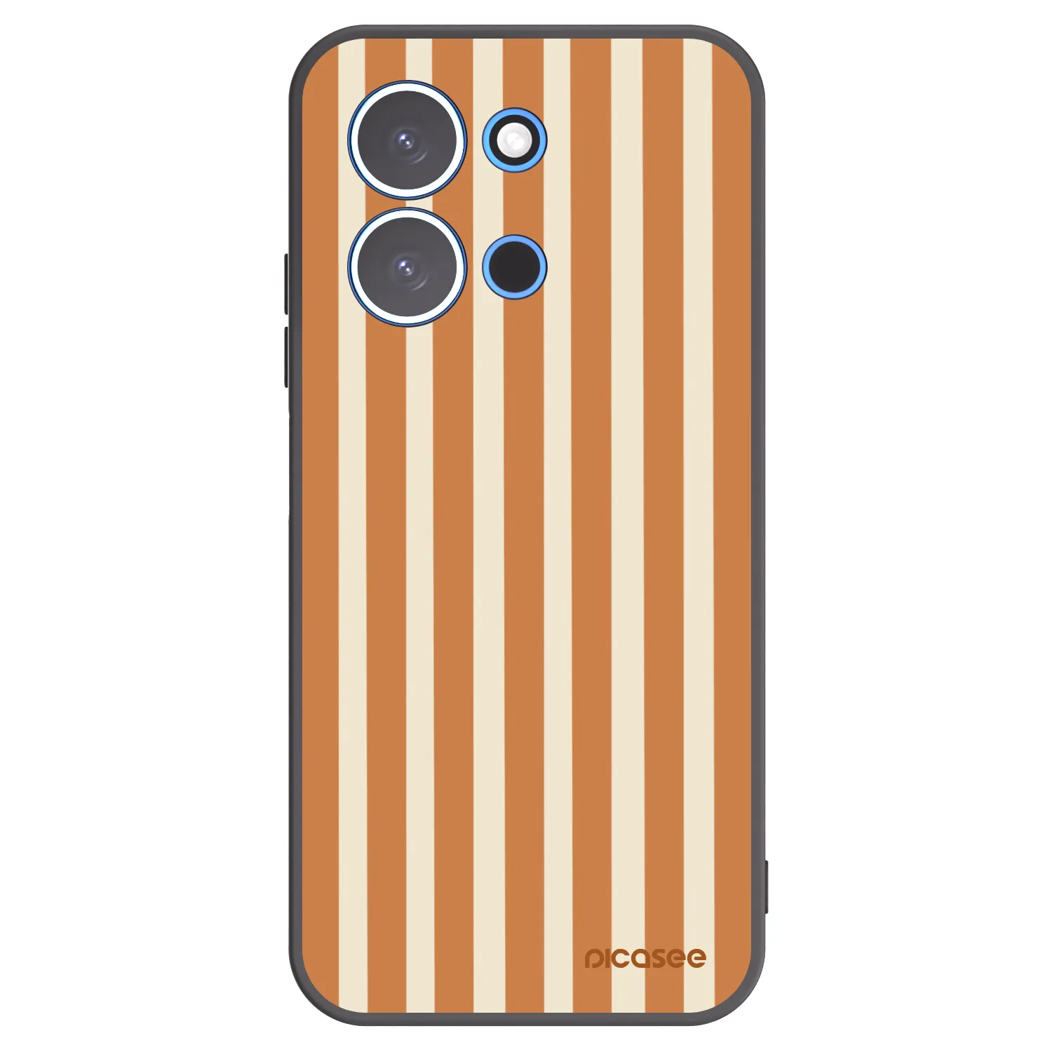 Picasee Μαύρη θήκη σιλικόνης για Xiaomi Redmi 15C 4G - Orange lines