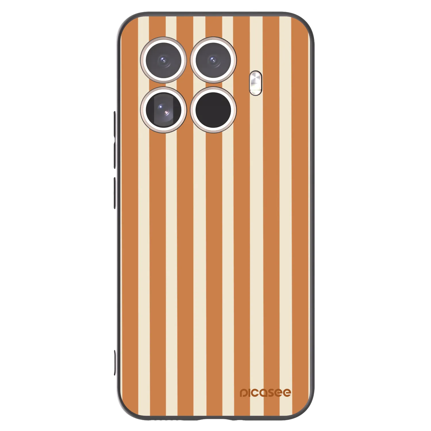 Picasee Μαύρη θήκη σιλικόνης για Xiaomi 15T Pro - Orange lines