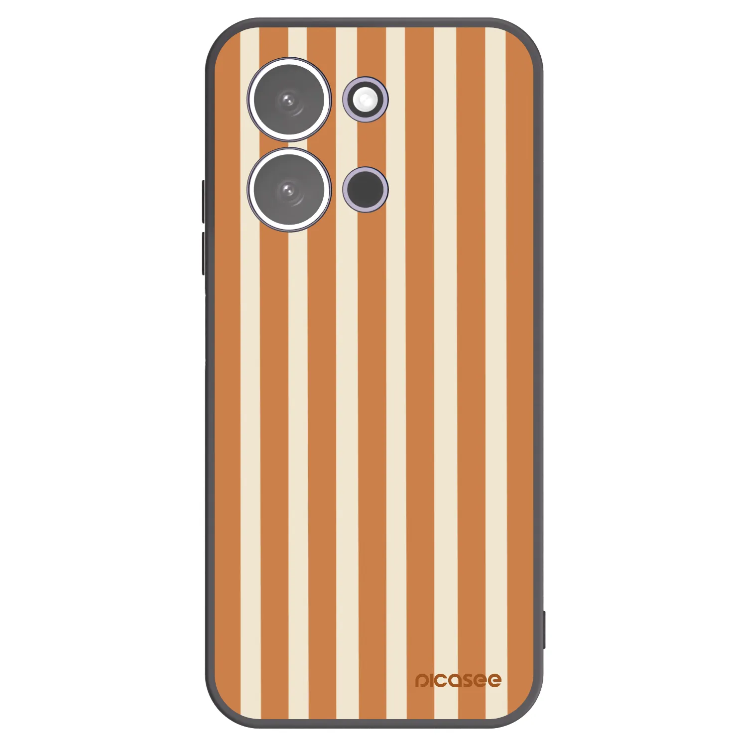 Picasee Μαύρη θήκη σιλικόνης για Xiaomi Redmi 15C 5G - Orange lines