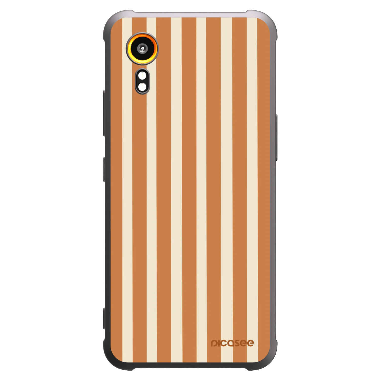 Picasee Μαύρη θήκη σιλικόνης για Samsung Galaxy XCover 7 - Orange lines