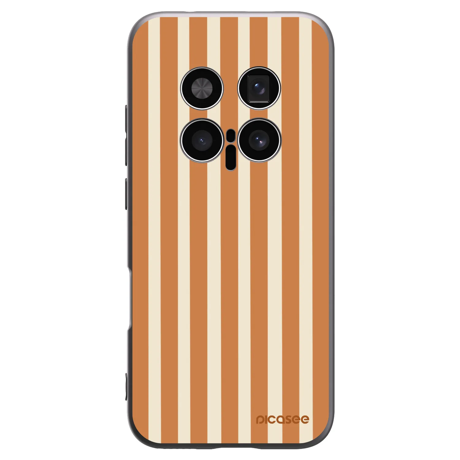 Picasee Μαύρη θήκη σιλικόνης για Honor Magic8 Pro 5G - Orange lines