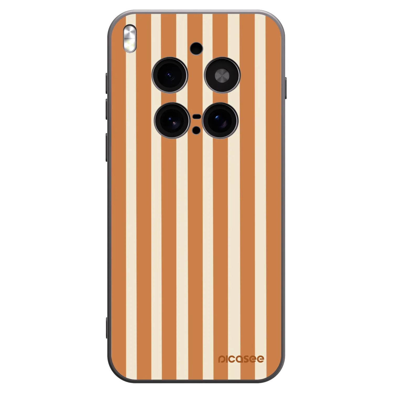 Picasee Μαύρη θήκη σιλικόνης για Vivo X300 Pro - Orange lines