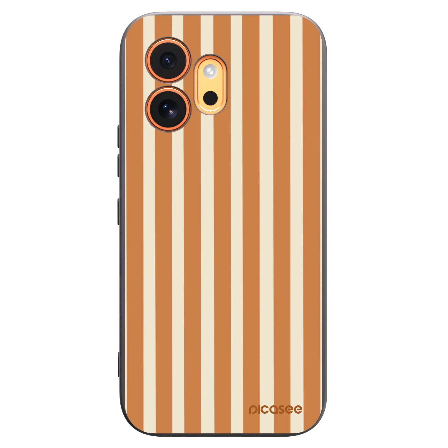Picasee Μαύρη θήκη σιλικόνης για Honor 600 - Orange lines