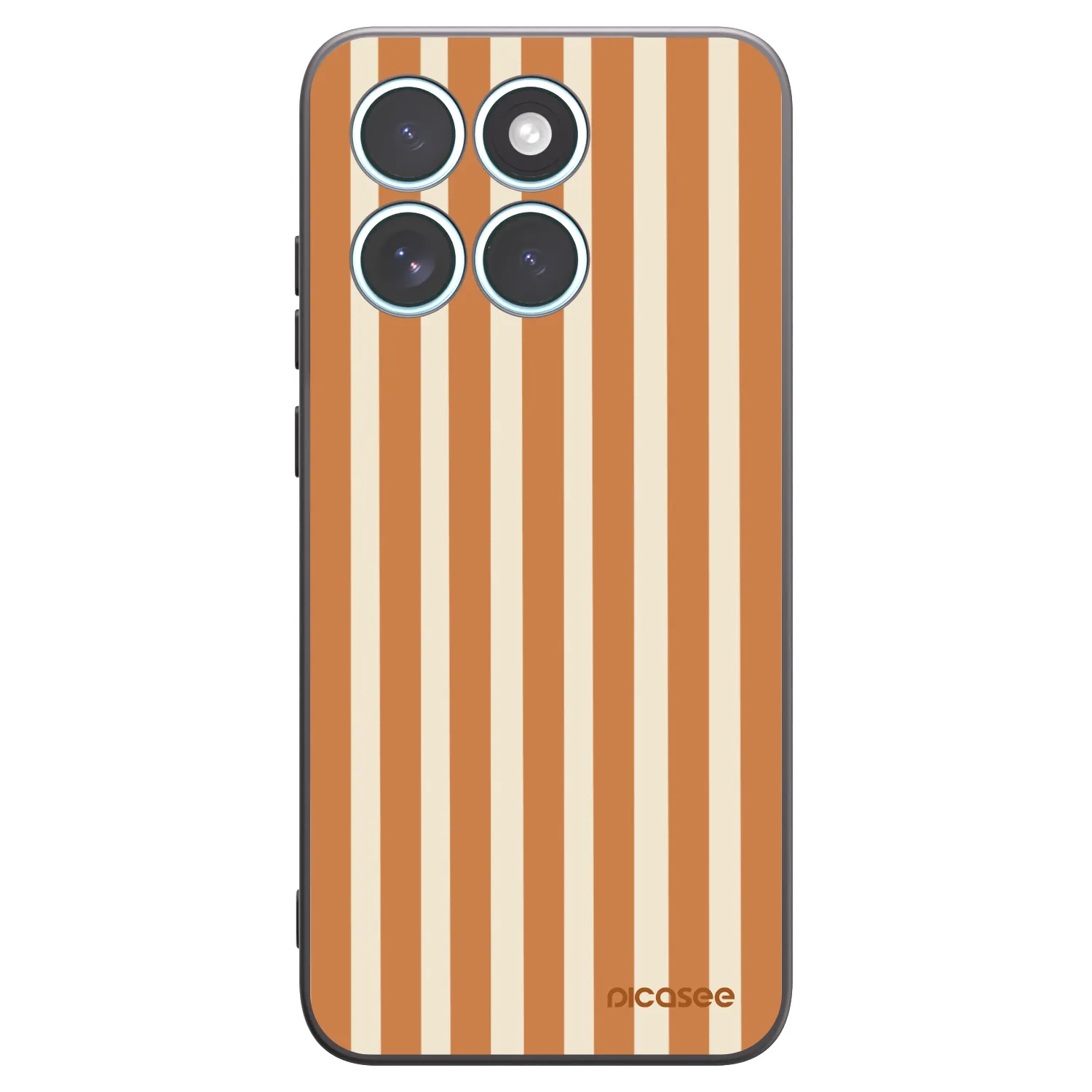 Picasee Μαύρη θήκη σιλικόνης για Motorola Edge 70 Fusion - Orange lines