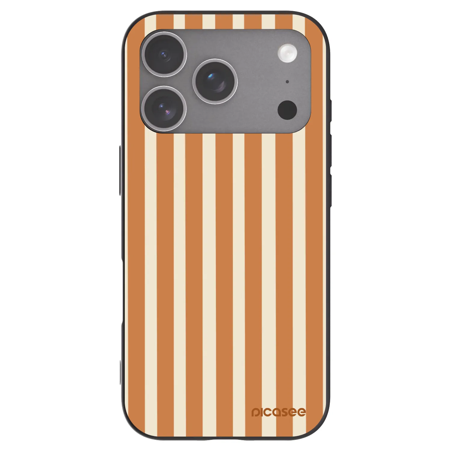 Picasee Μαύρη θήκη σιλικόνης για Apple iPhone 18 Pro - Orange lines