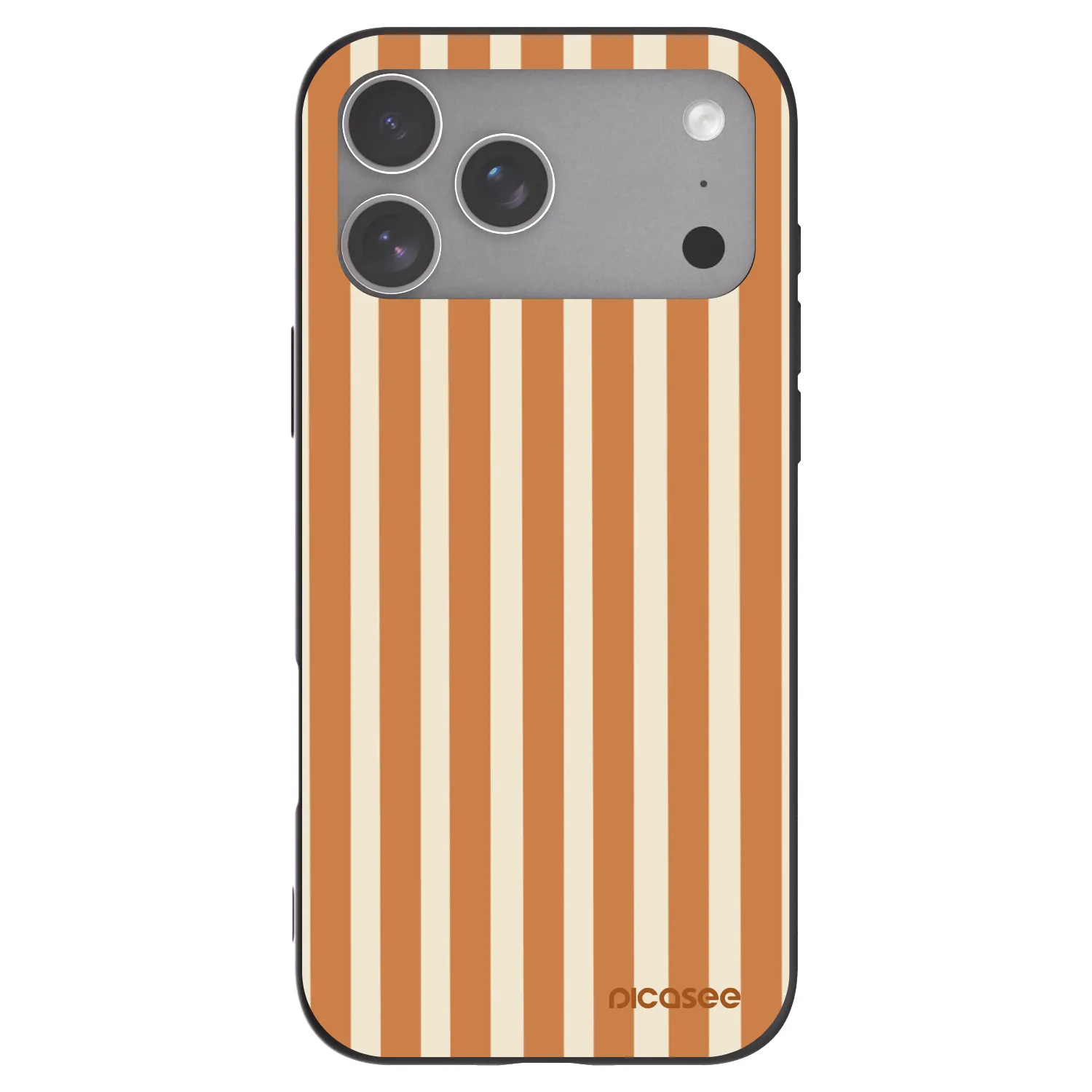 Picasee Μαύρη θήκη σιλικόνης για Apple iPhone 18 Pro Max - Orange lines