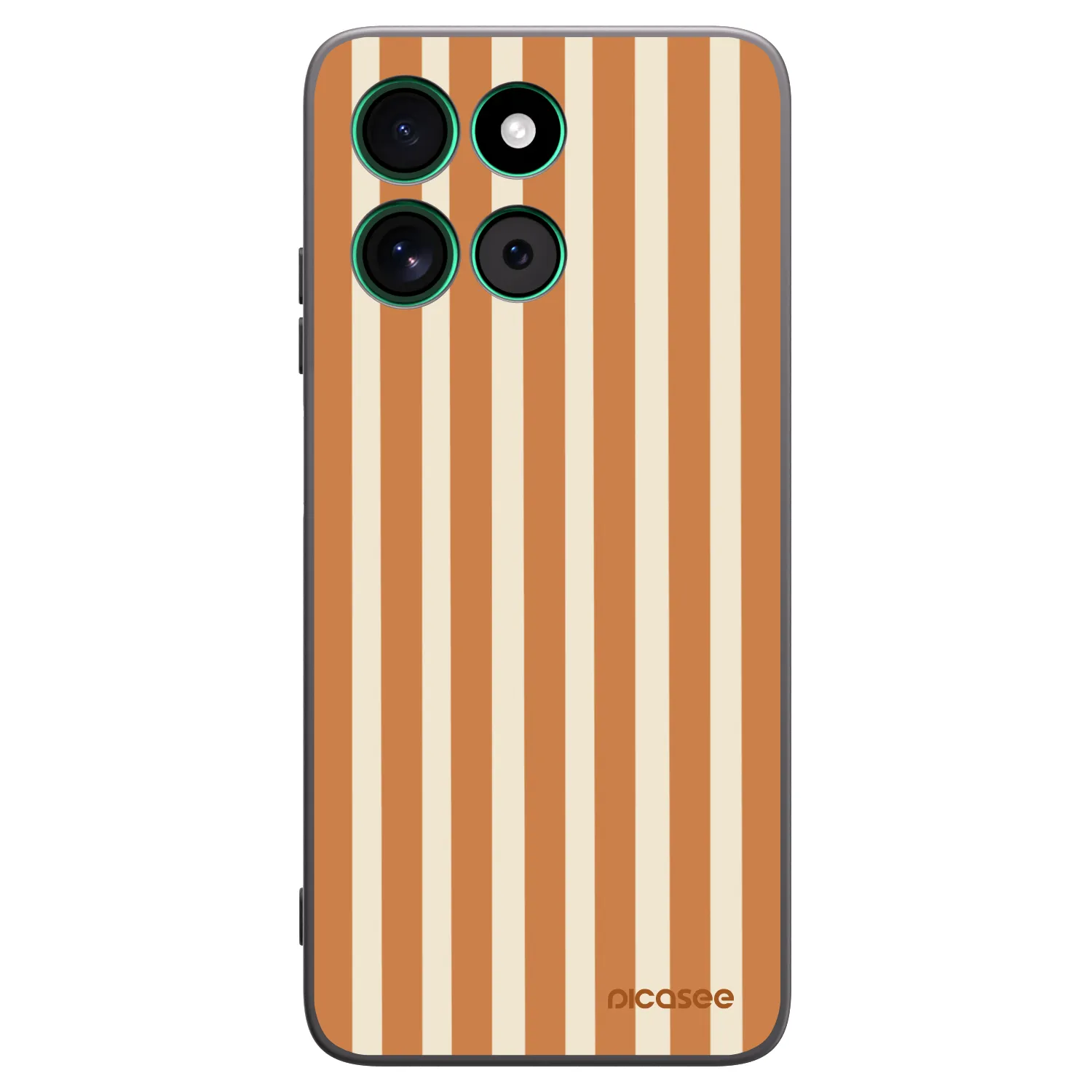 Picasee Μαύρη θήκη σιλικόνης για Motorola Moto G57 Power - Orange lines