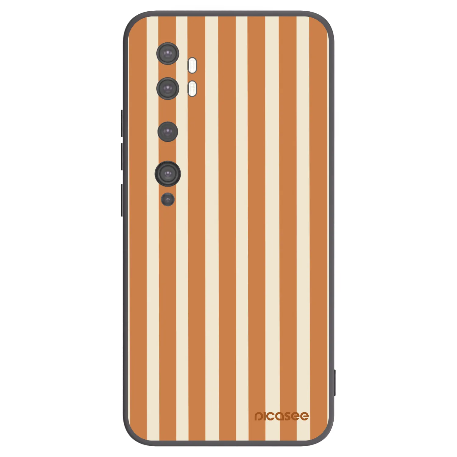 Picasee Μαύρη θήκη σιλικόνης για Xiaomi Mi Note 10 (Pro) - Orange lines