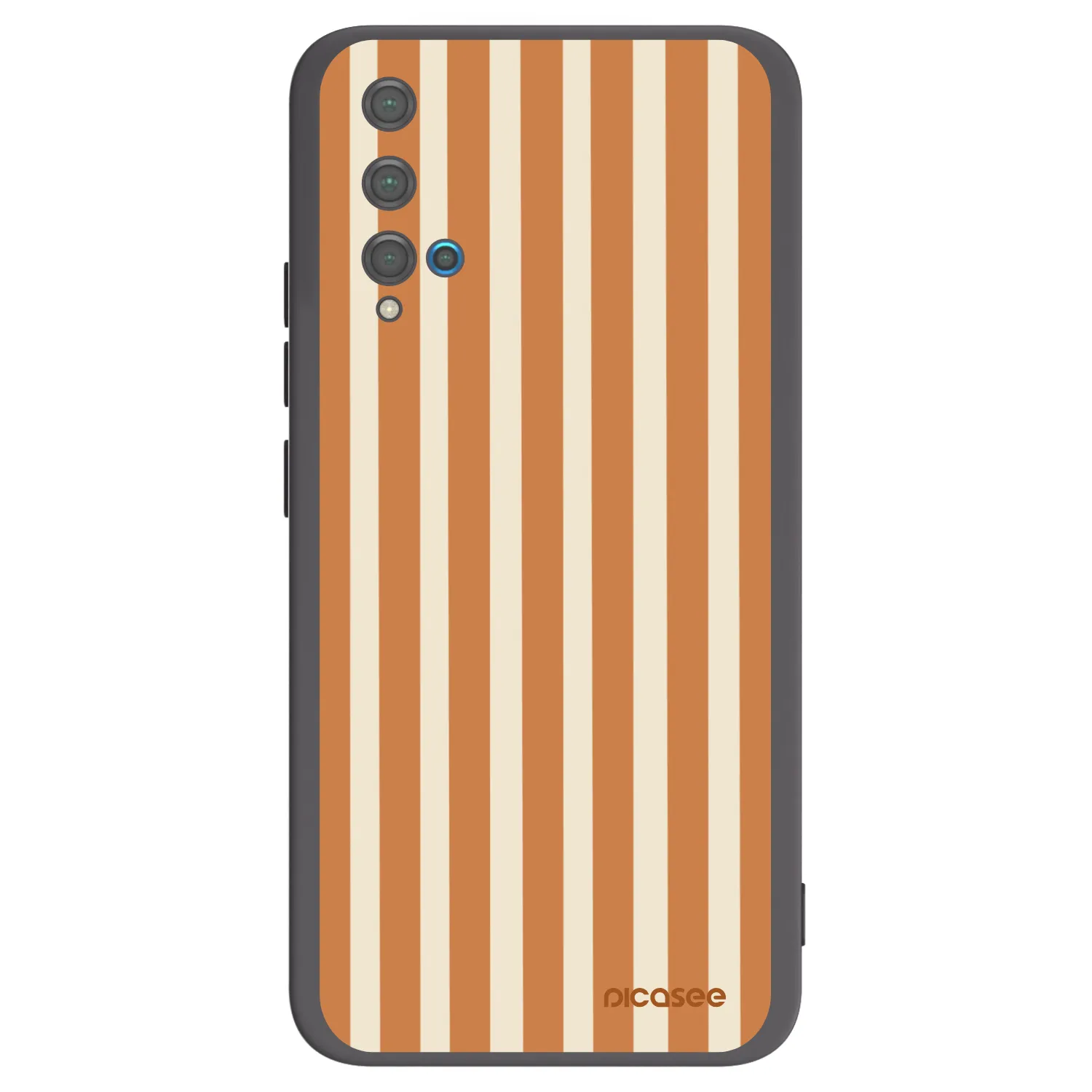 Picasee Μαύρη θήκη σιλικόνης για Huawei Nova 5T - Orange lines