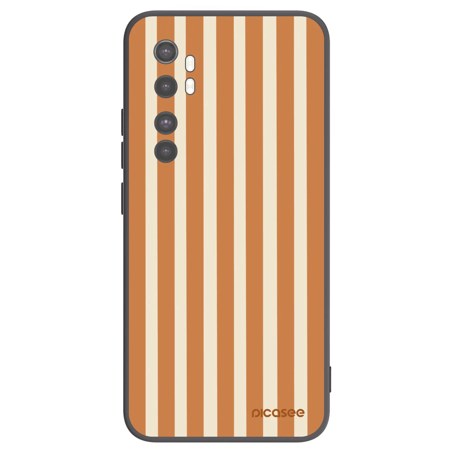 Picasee Μαύρη θήκη σιλικόνης για Xiaomi Mi Note 10 Lite - Orange lines