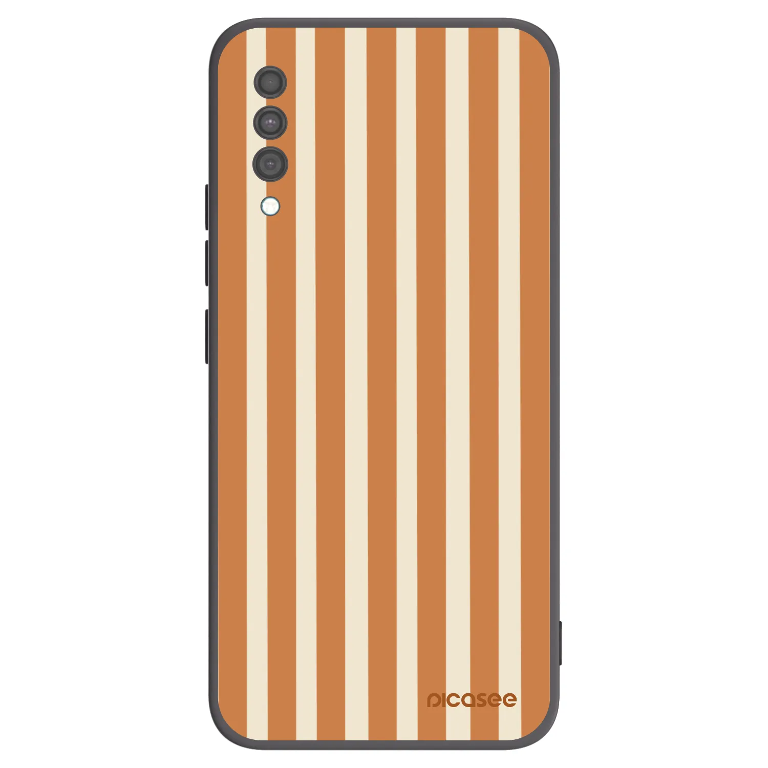 Picasee Μαύρη θήκη σιλικόνης για Samsung Galaxy A30s A307F - Orange lines