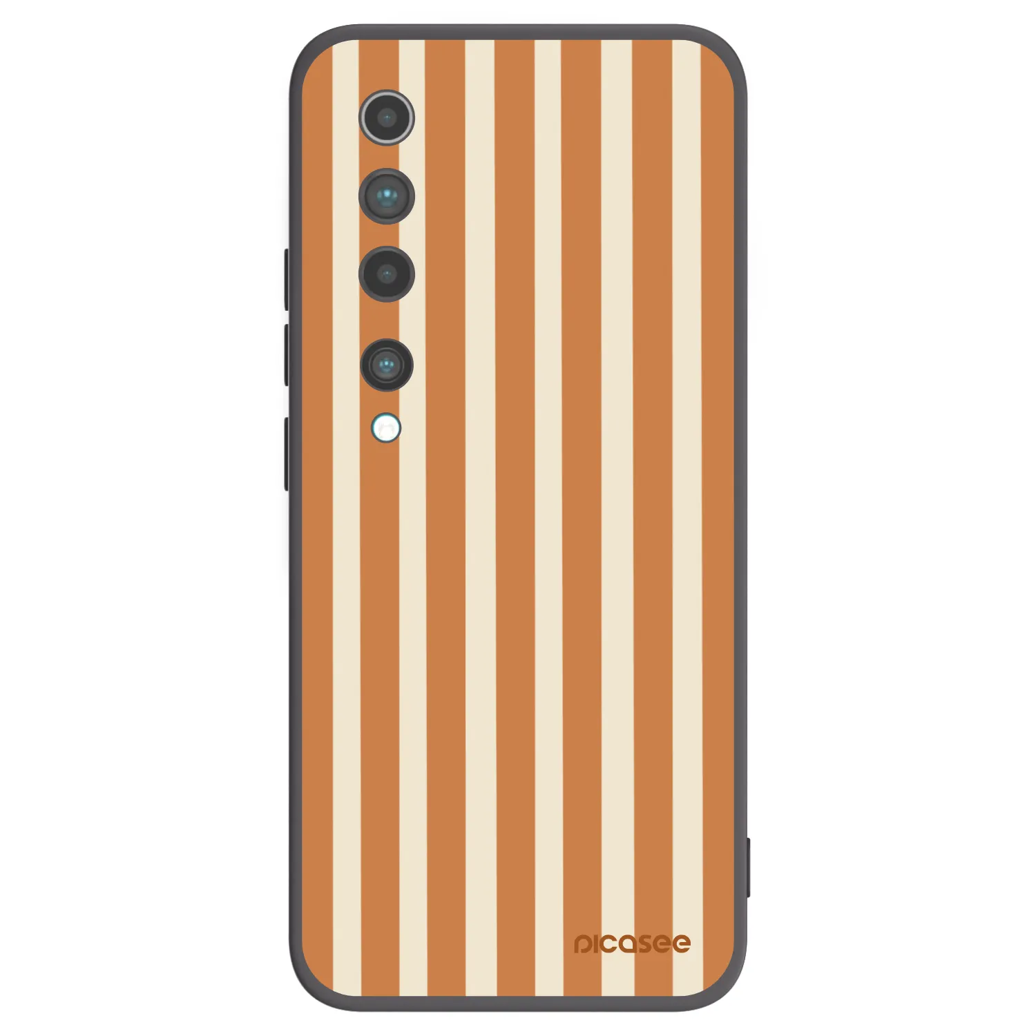 Picasee Μαύρη θήκη σιλικόνης για Xiaomi Mi 10 - Orange lines