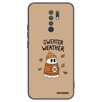 Picasee Μαύρη θήκη σιλικόνης για Xiaomi Redmi 9 - Sweater ghost