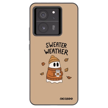 Picasee Μαύρη θήκη σιλικόνης για Xiaomi 13T Pro - Sweater ghost