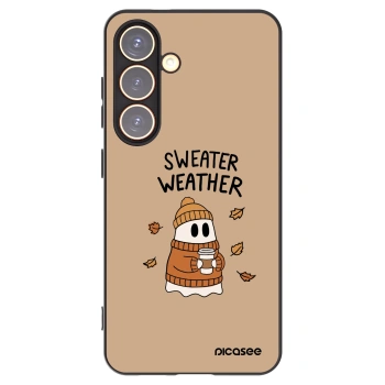 Picasee Μαύρη θήκη σιλικόνης για Samsung Galaxy S24 S921B 5G - Sweater ghost