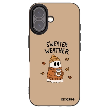 Picasee Μαύρη θήκη σιλικόνης για Apple iPhone 16 - Sweater ghost