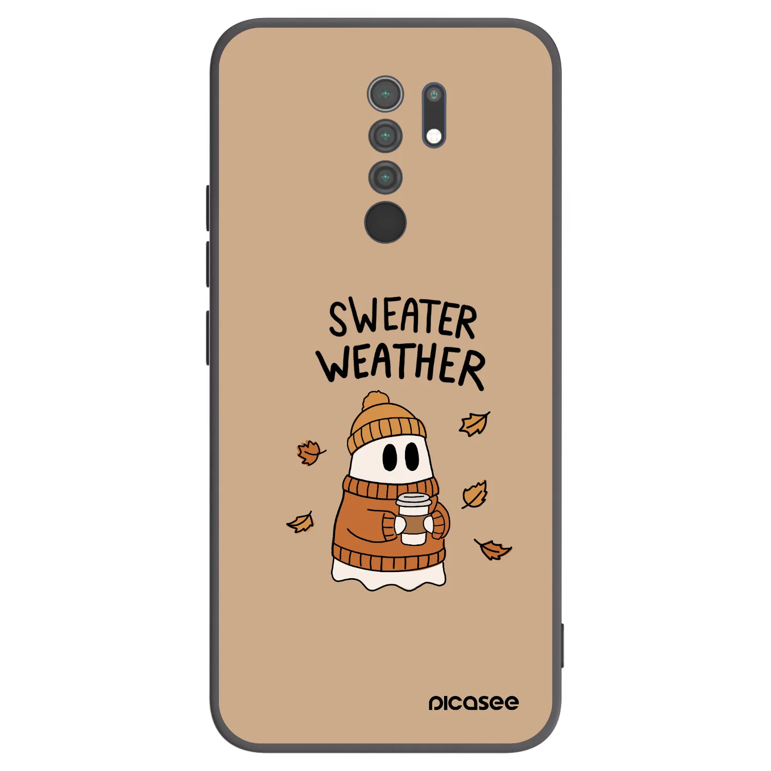 Picasee Μαύρη θήκη σιλικόνης για Xiaomi Redmi 9 - Sweater ghost