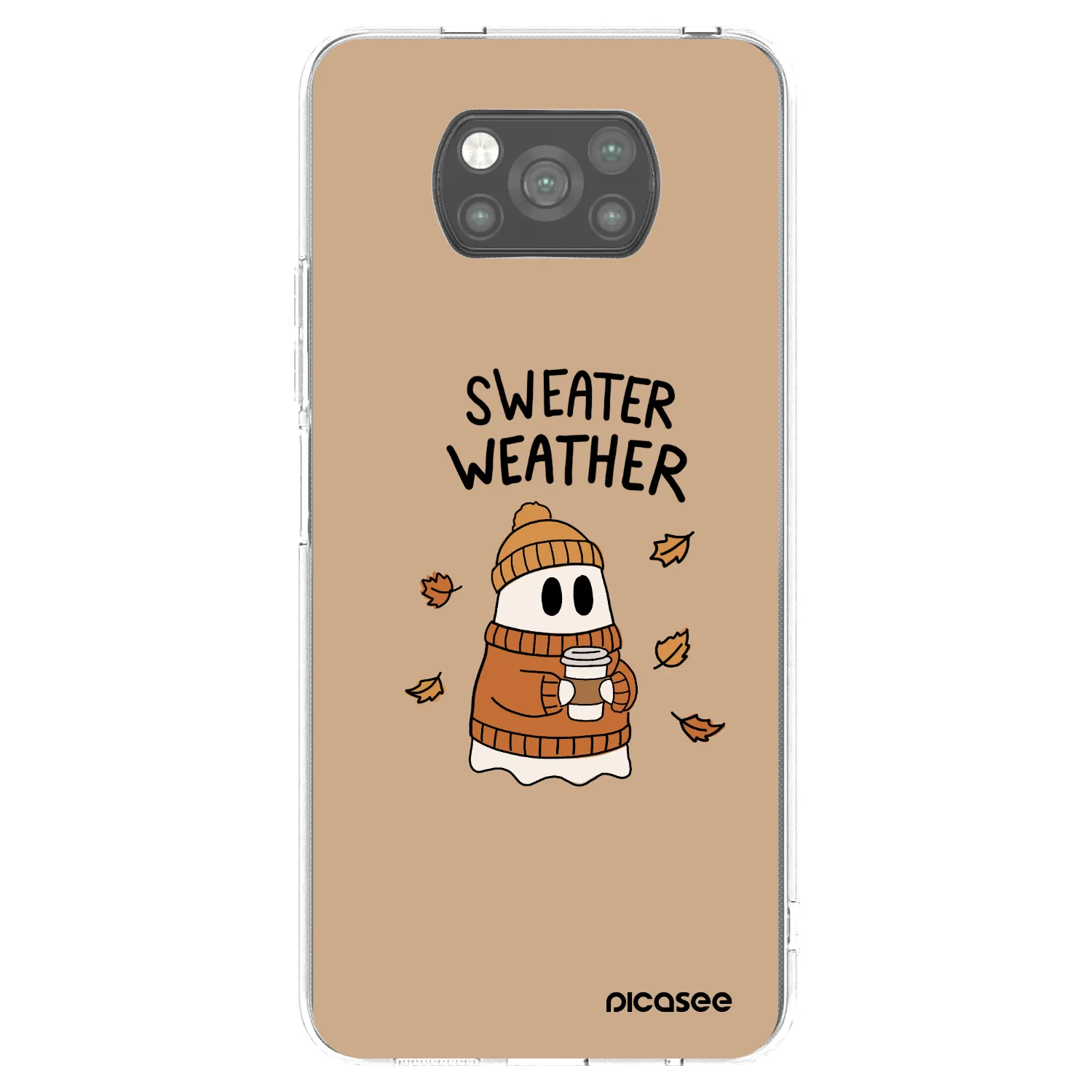 Picasee Μαύρη θήκη σιλικόνης για Xiaomi Poco X3 - Sweater ghost