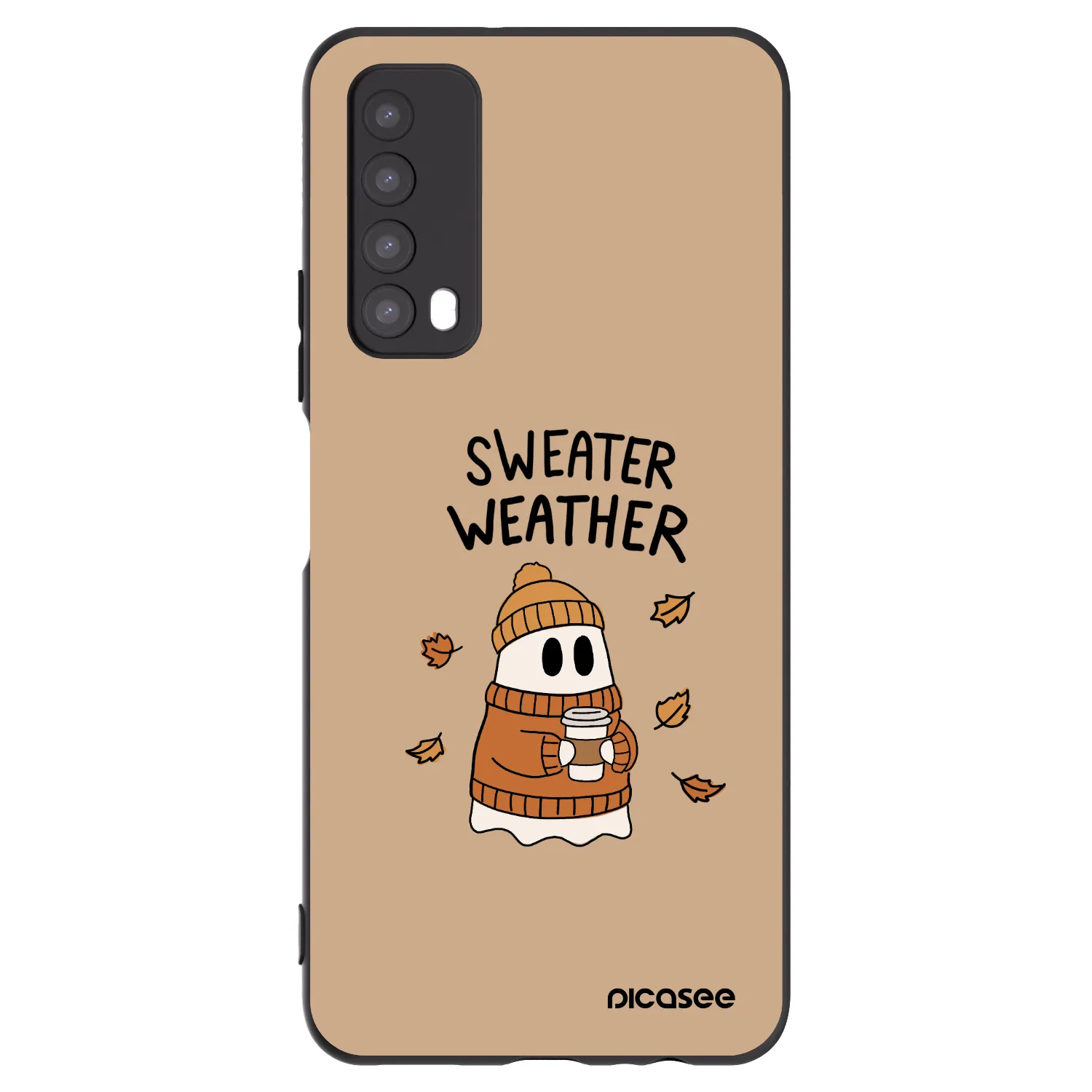 Picasee Μαύρη θήκη σιλικόνης για Huawei P Smart 2021 - Sweater ghost