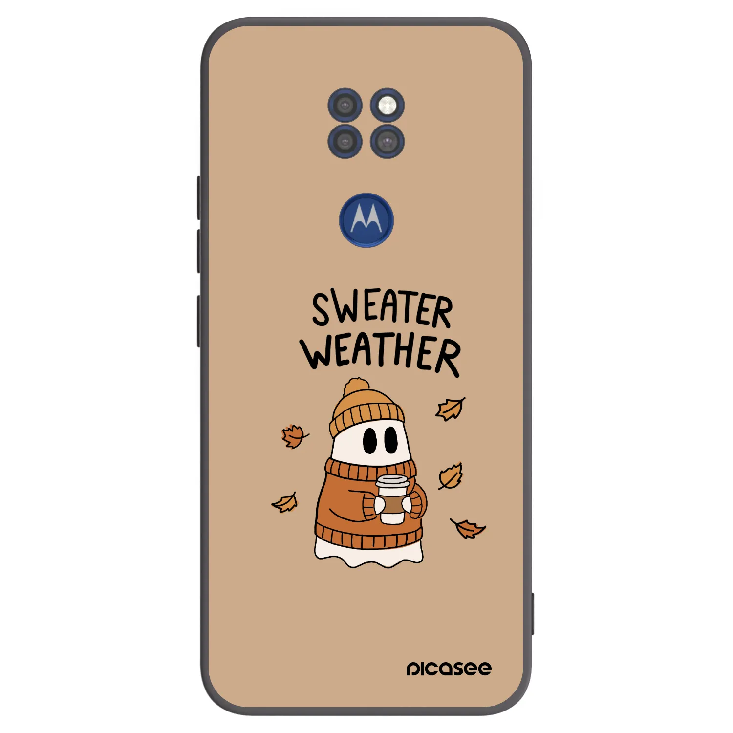 Picasee Μαύρη θήκη σιλικόνης για Motorola Moto G9 Play - Sweater ghost