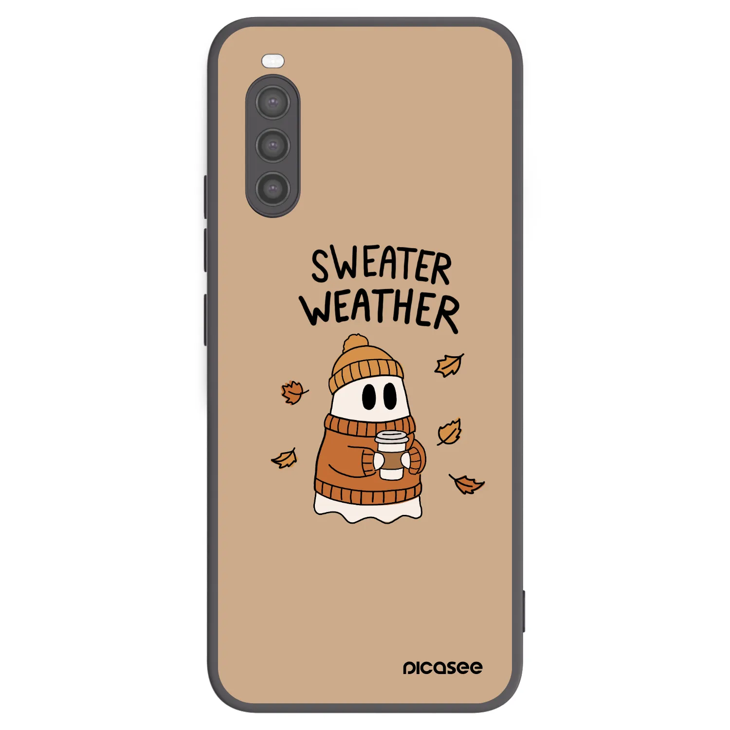 Picasee Μαύρη θήκη σιλικόνης για Sony Xperia 10 II - Sweater ghost