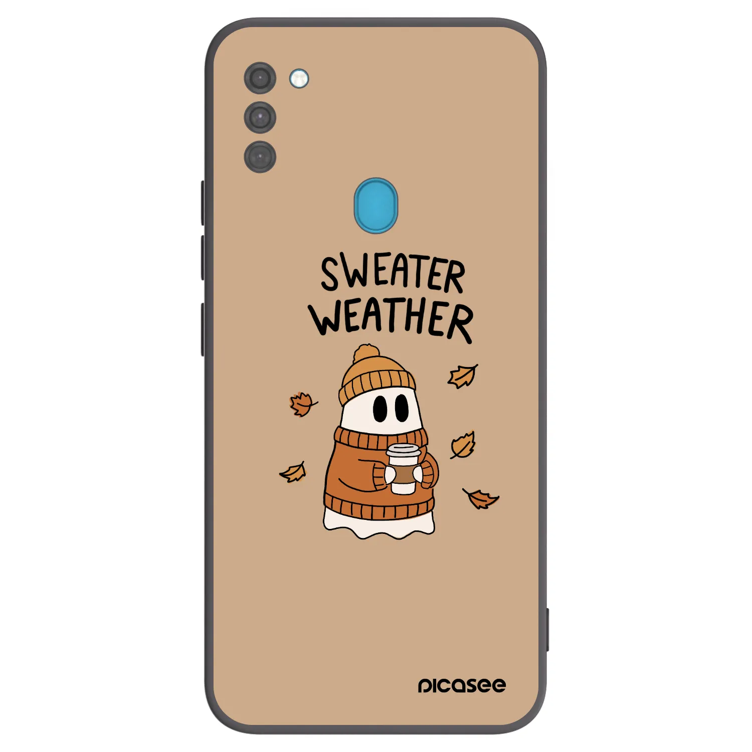 Picasee Μαύρη θήκη σιλικόνης για Samsung Galaxy M11 - Sweater ghost