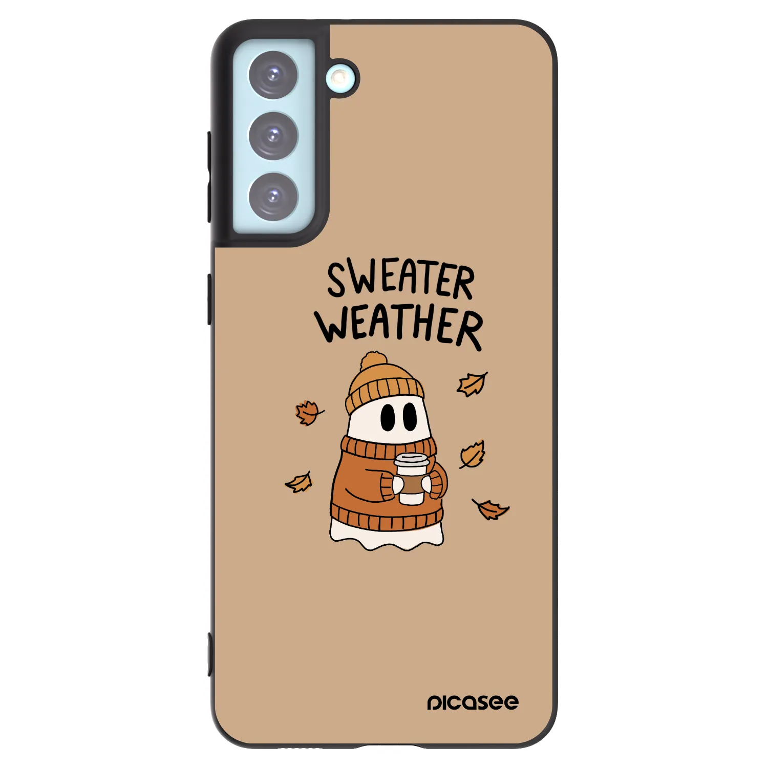 Picasee Μαύρη θήκη σιλικόνης για Samsung Galaxy S21+ 5G G996F - Sweater ghost