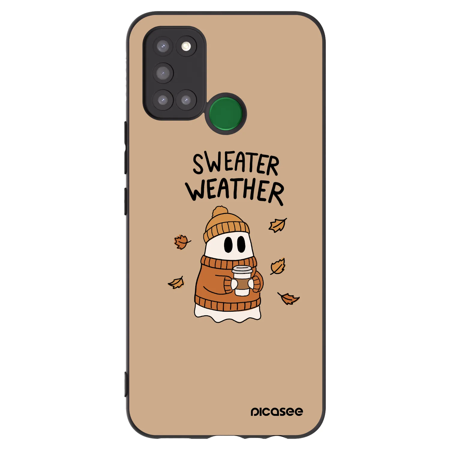 Picasee Μαύρη θήκη σιλικόνης για Realme 7i - Sweater ghost