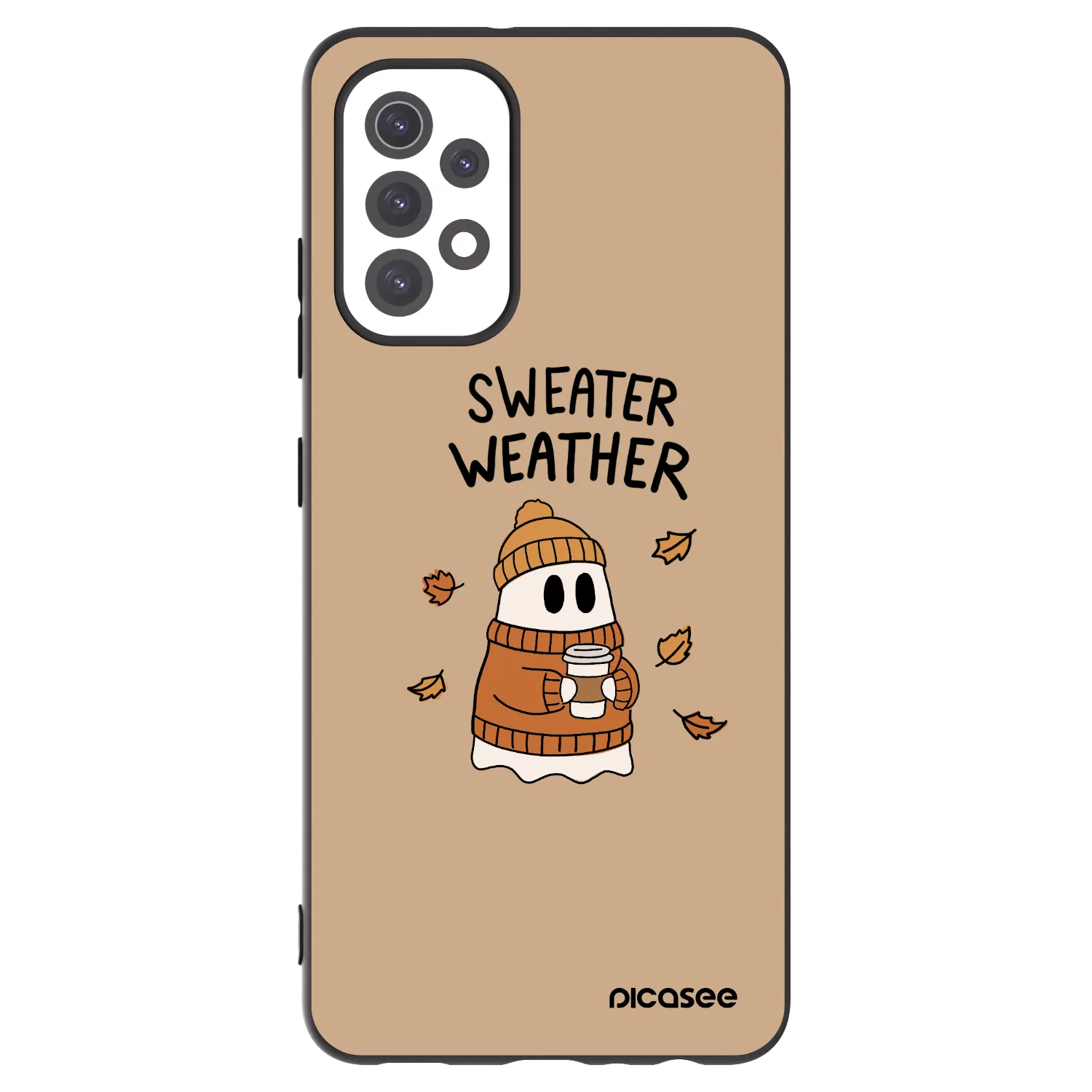 Picasee Μαύρη θήκη σιλικόνης για Samsung Galaxy A32 5G A326B - Sweater ghost