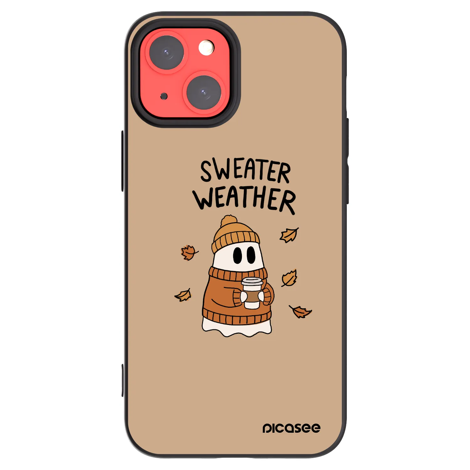 Picasee Μαύρη θήκη σιλικόνης για Apple iPhone 13 mini - Sweater ghost