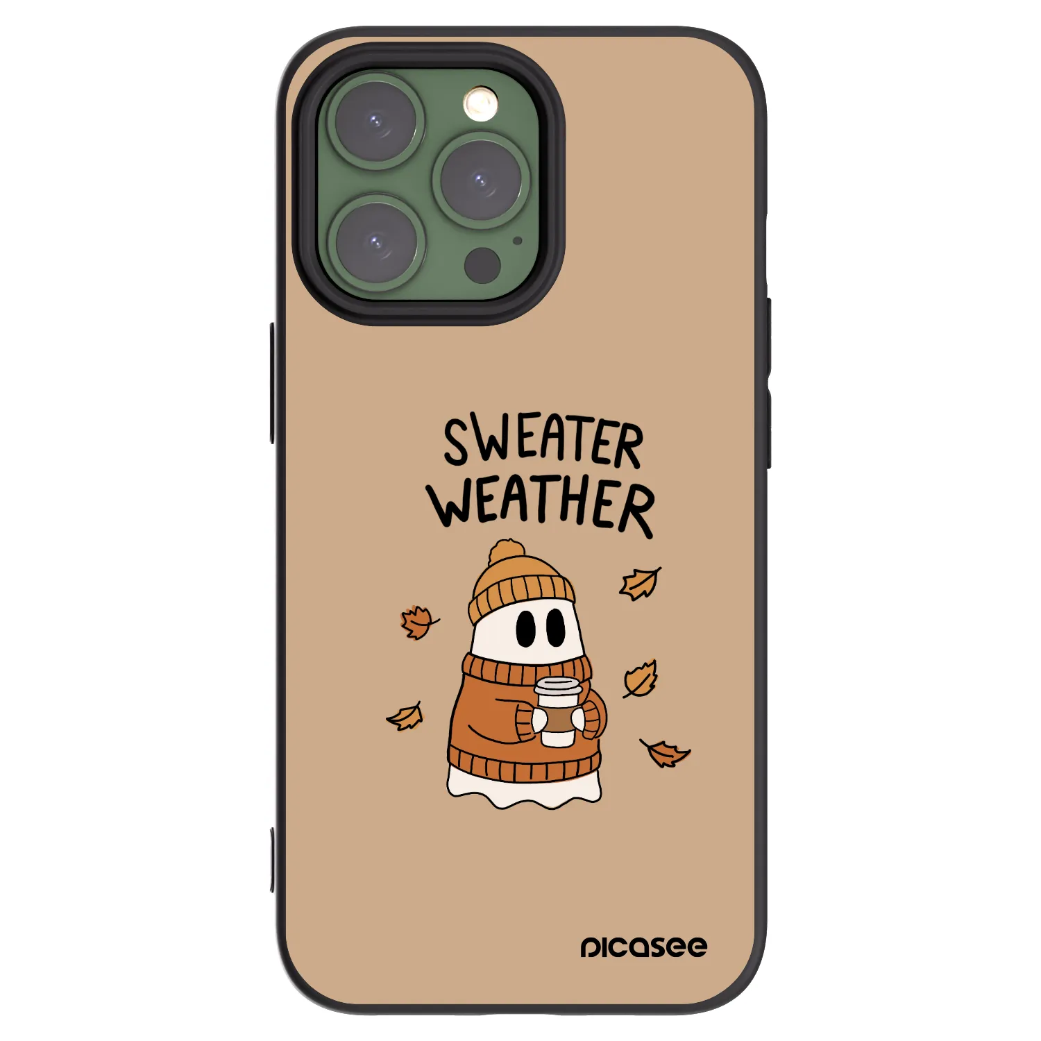 Picasee Μαύρη θήκη σιλικόνης για Apple iPhone 13 Pro - Sweater ghost