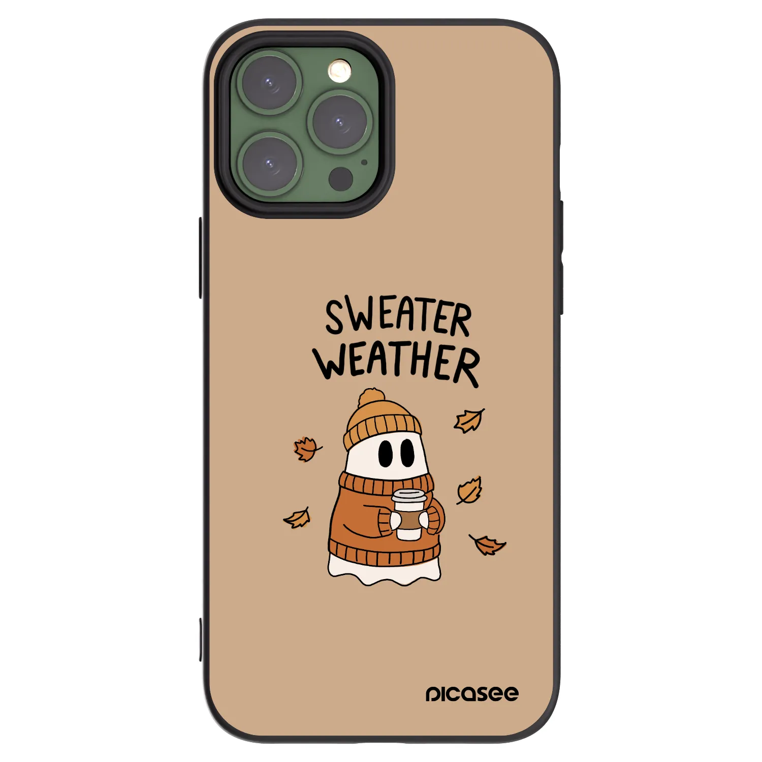 Picasee Μαύρη θήκη σιλικόνης για Apple iPhone 13 Pro Max - Sweater ghost