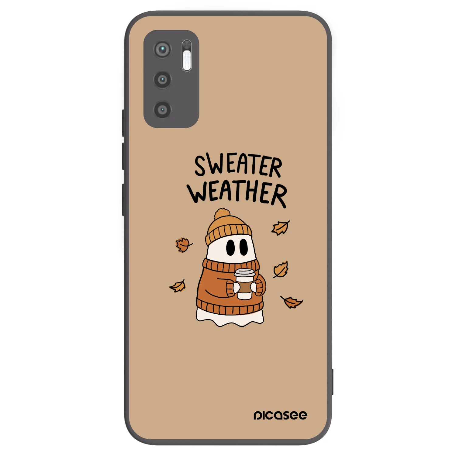 Picasee Μαύρη θήκη σιλικόνης για Xiaomi Redmi Note 10 5G - Sweater ghost