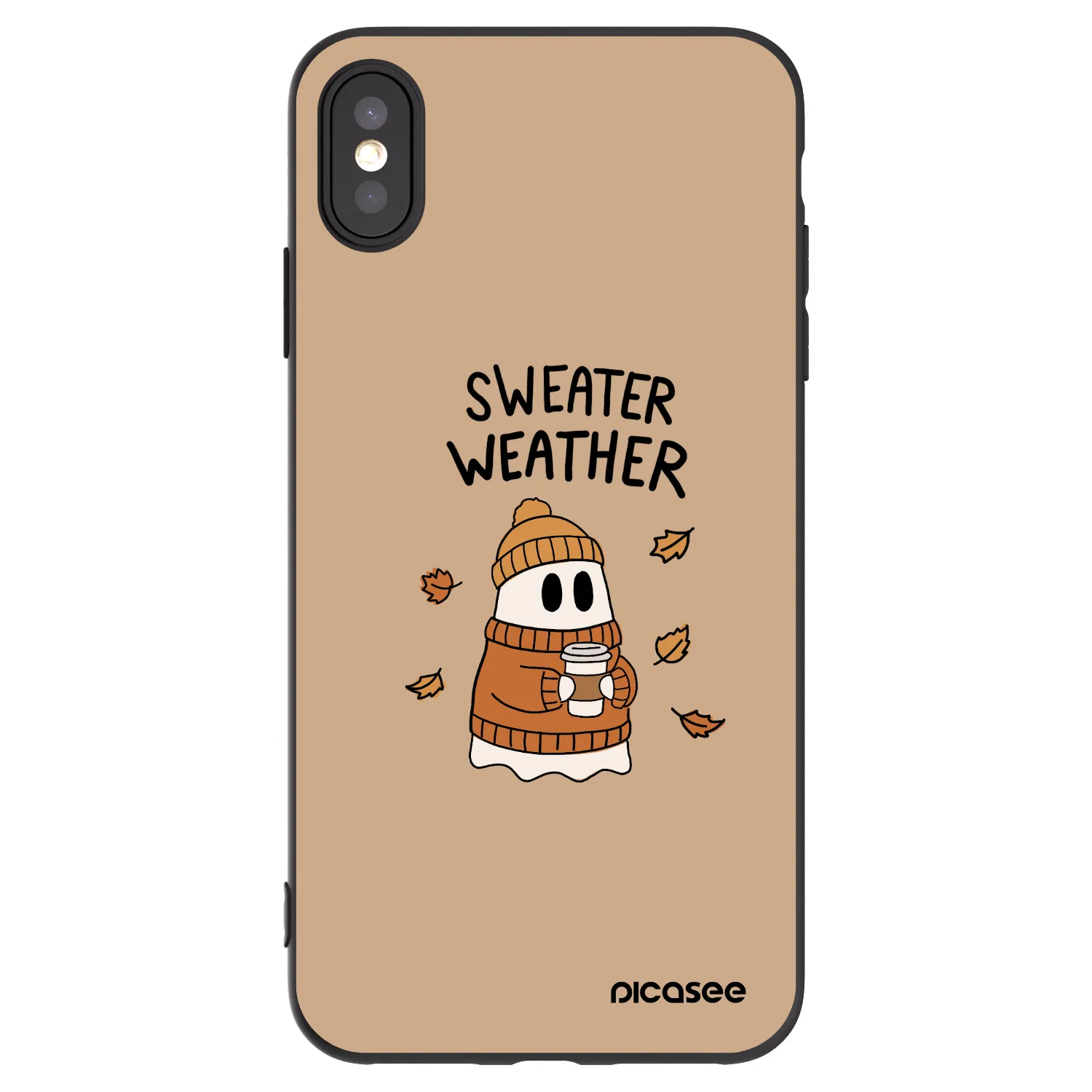 Picasee Μαύρη θήκη σιλικόνης για Apple iPhone XS Max - Sweater ghost