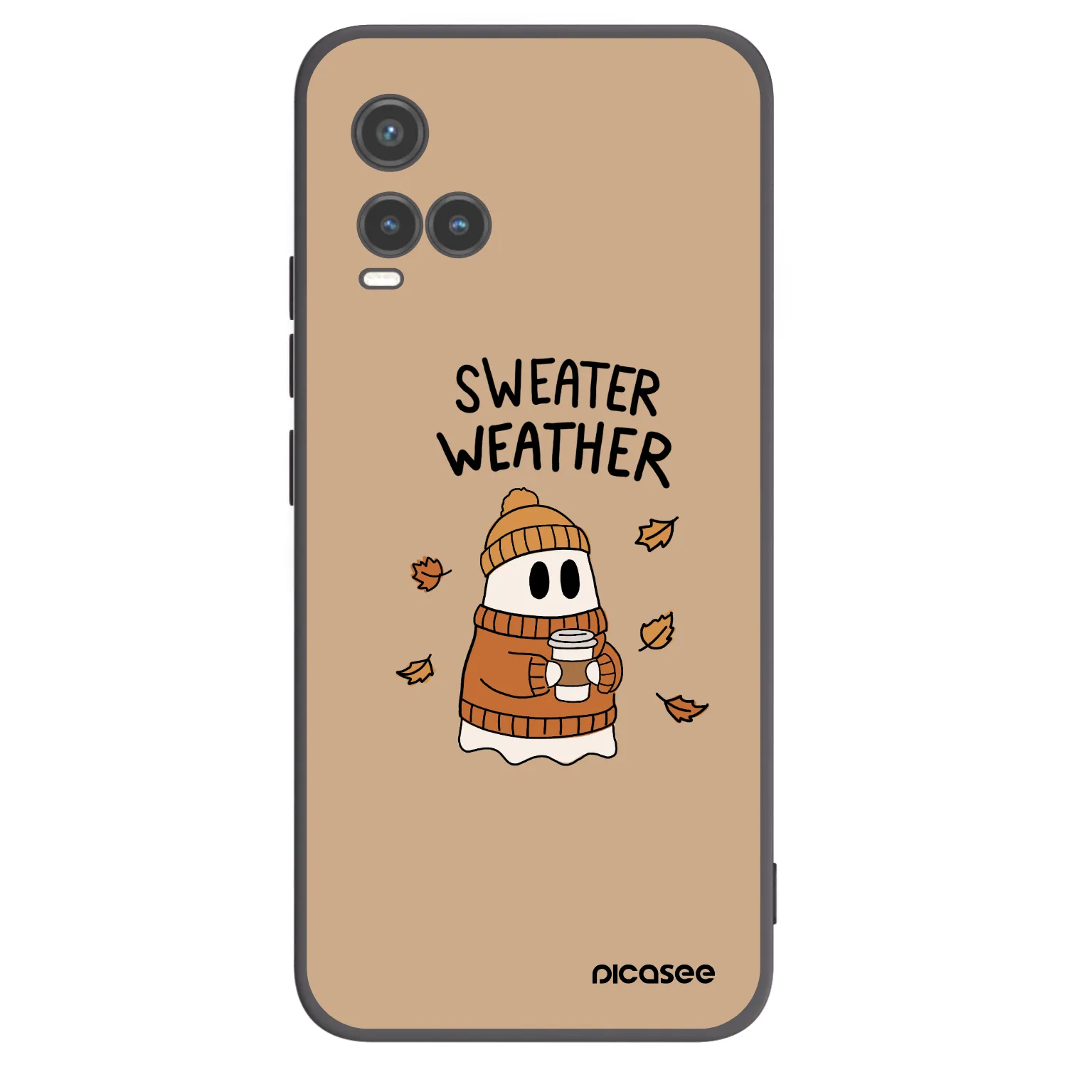 Picasee Μαύρη θήκη σιλικόνης για Vivo Y33s - Sweater ghost