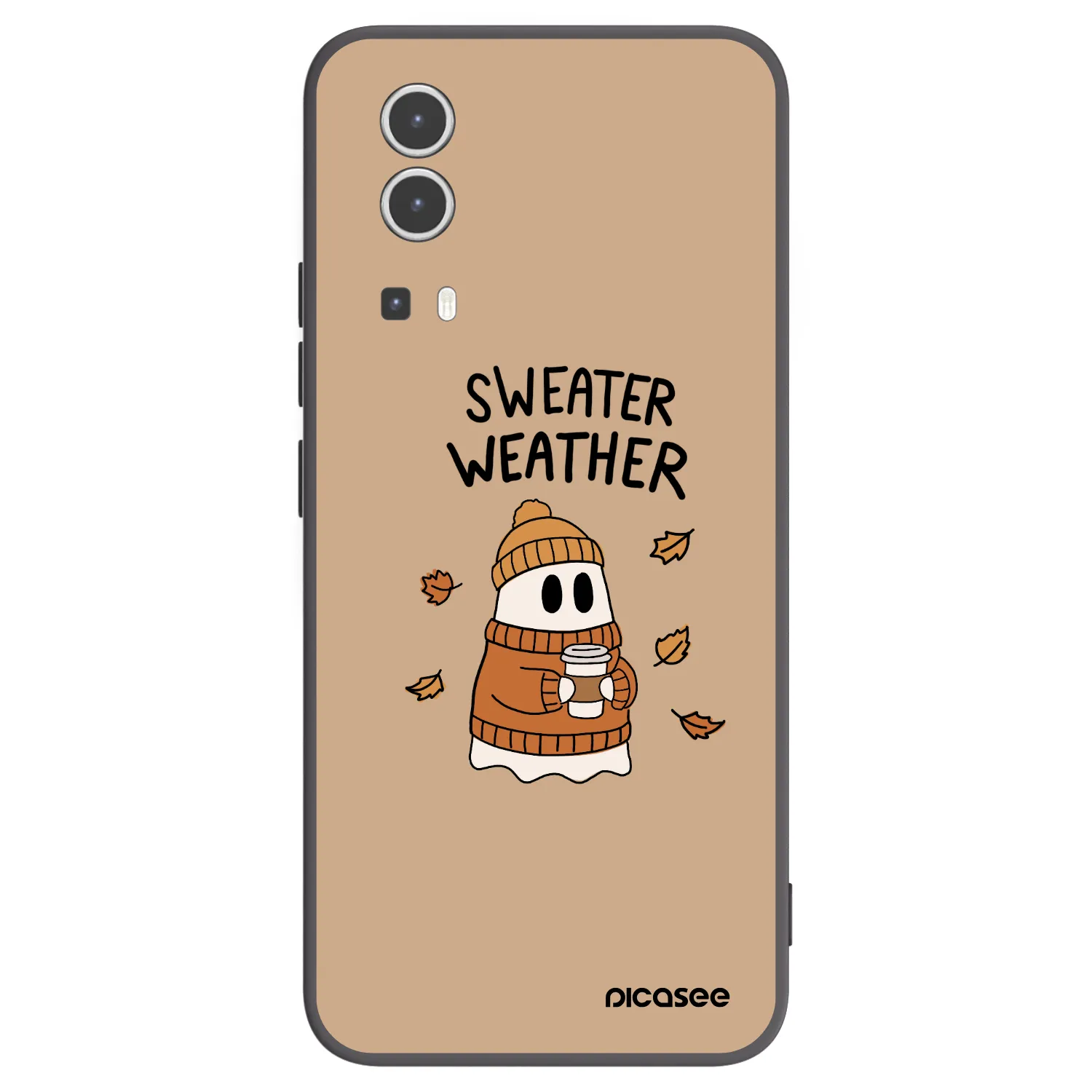 Picasee Μαύρη θήκη σιλικόνης για Vivo Y72 5G - Sweater ghost