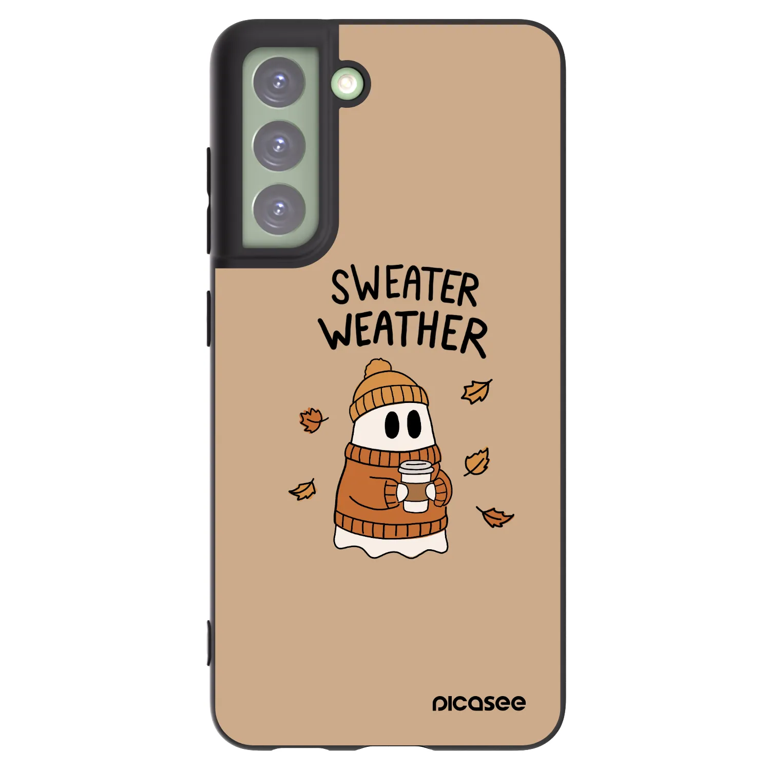 Picasee Μαύρη θήκη σιλικόνης για Samsung Galaxy S21 FE 5G - Sweater ghost
