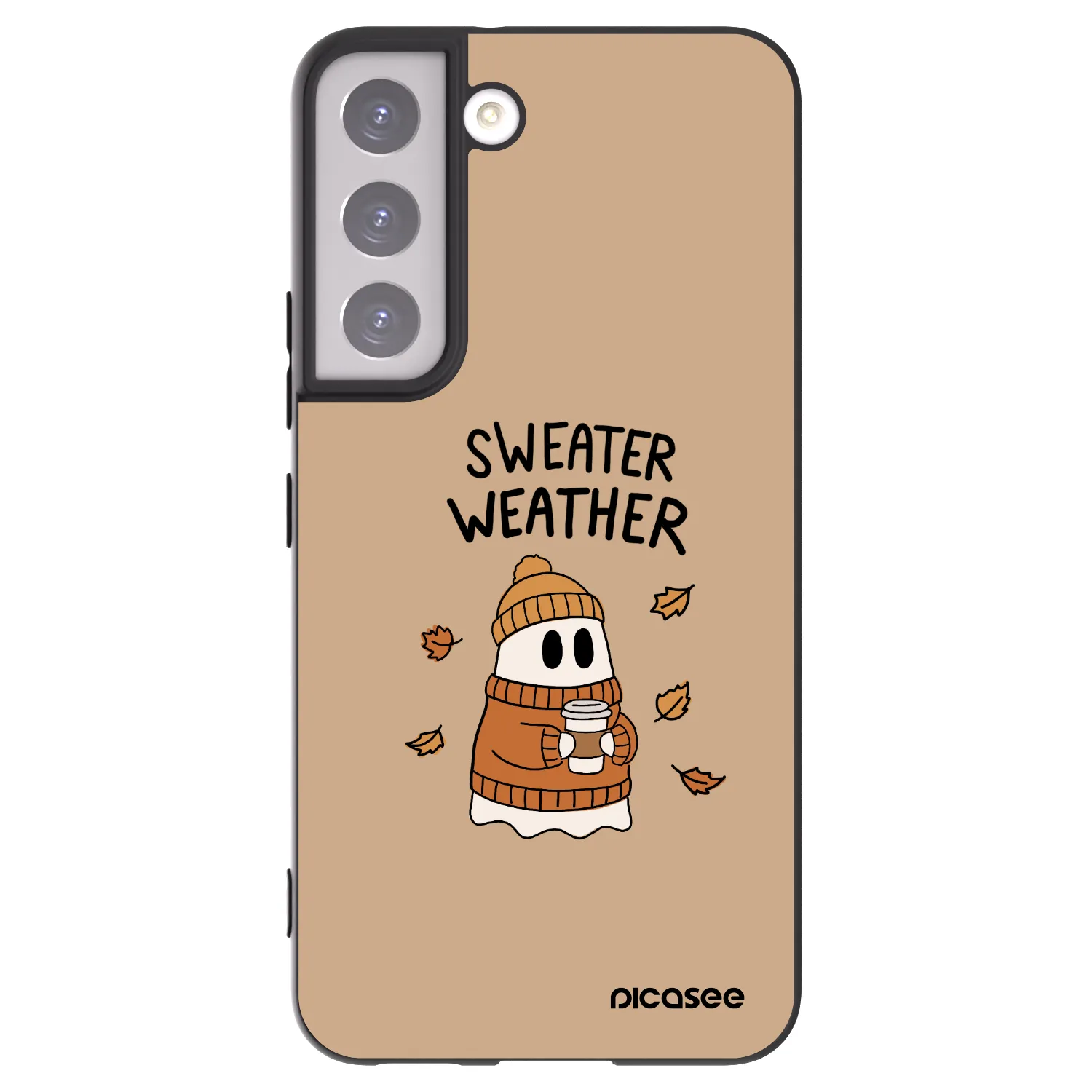 Picasee Μαύρη θήκη σιλικόνης για Samsung Galaxy S22 5G - Sweater ghost
