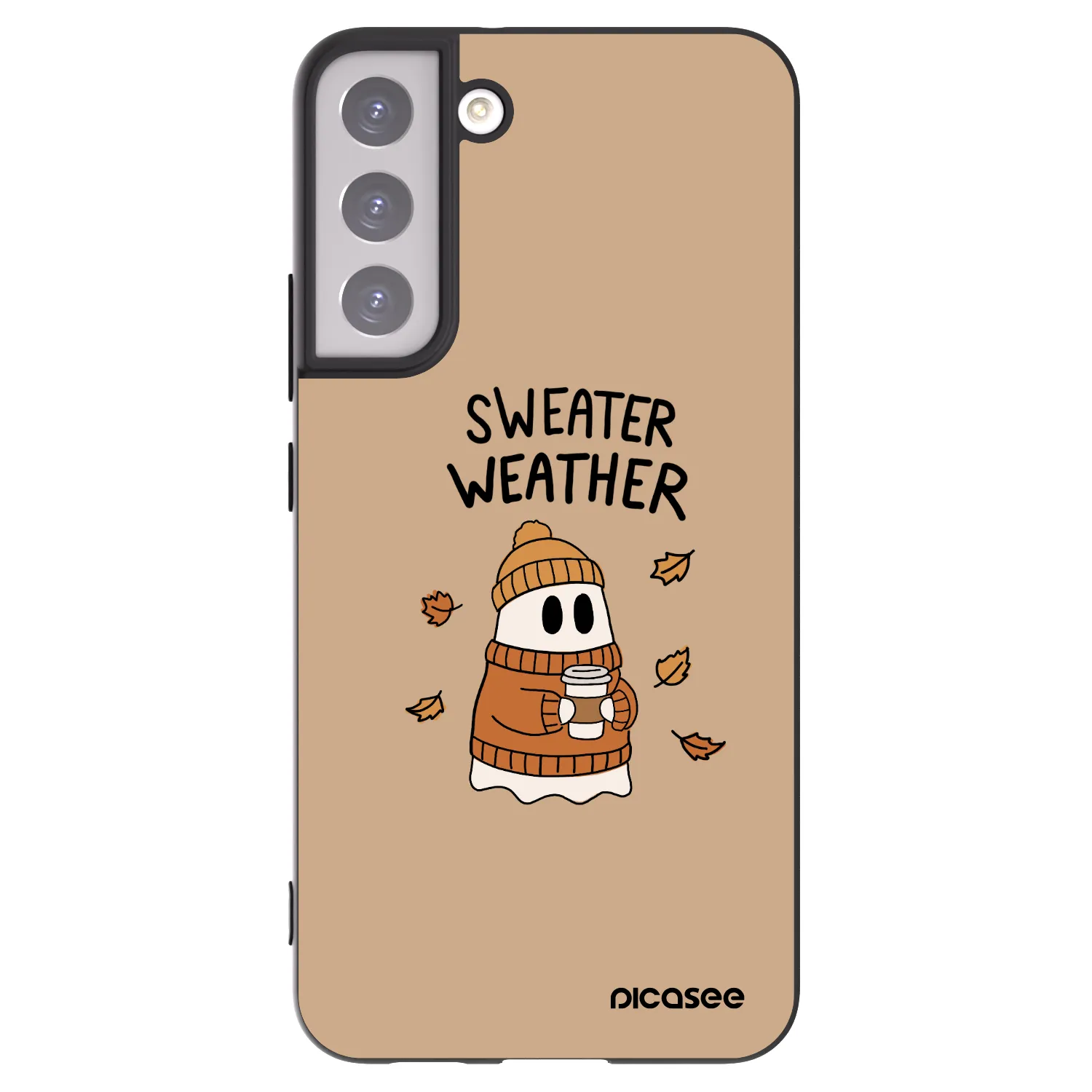 Picasee Μαύρη θήκη σιλικόνης για Samsung Galaxy S22+ 5G - Sweater ghost