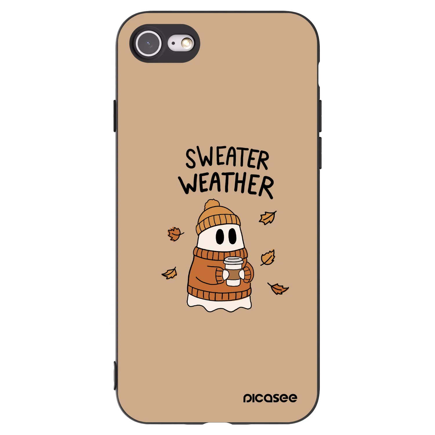 Picasee Μαύρη θήκη σιλικόνης για Apple iPhone SE 2022 - Sweater ghost