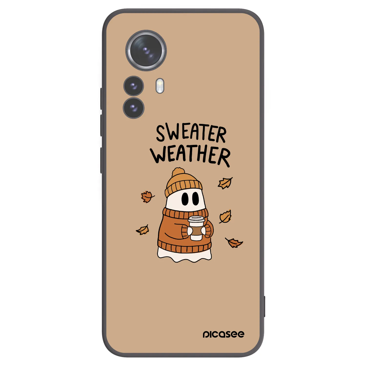 Picasee Μαύρη θήκη σιλικόνης για Xiaomi 12 Pro - Sweater ghost