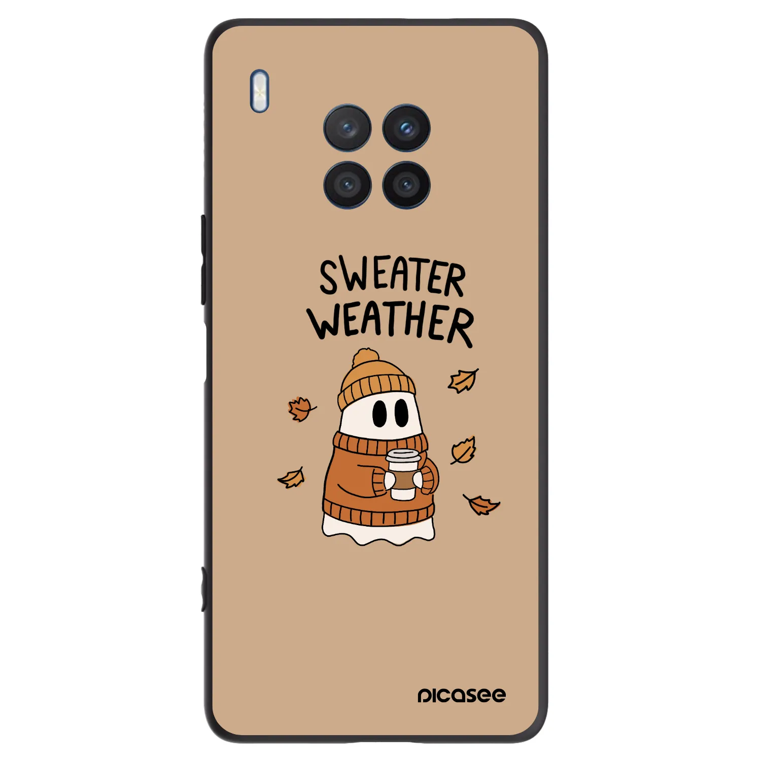 Picasee Μαύρη θήκη σιλικόνης για Honor 50 Lite - Sweater ghost