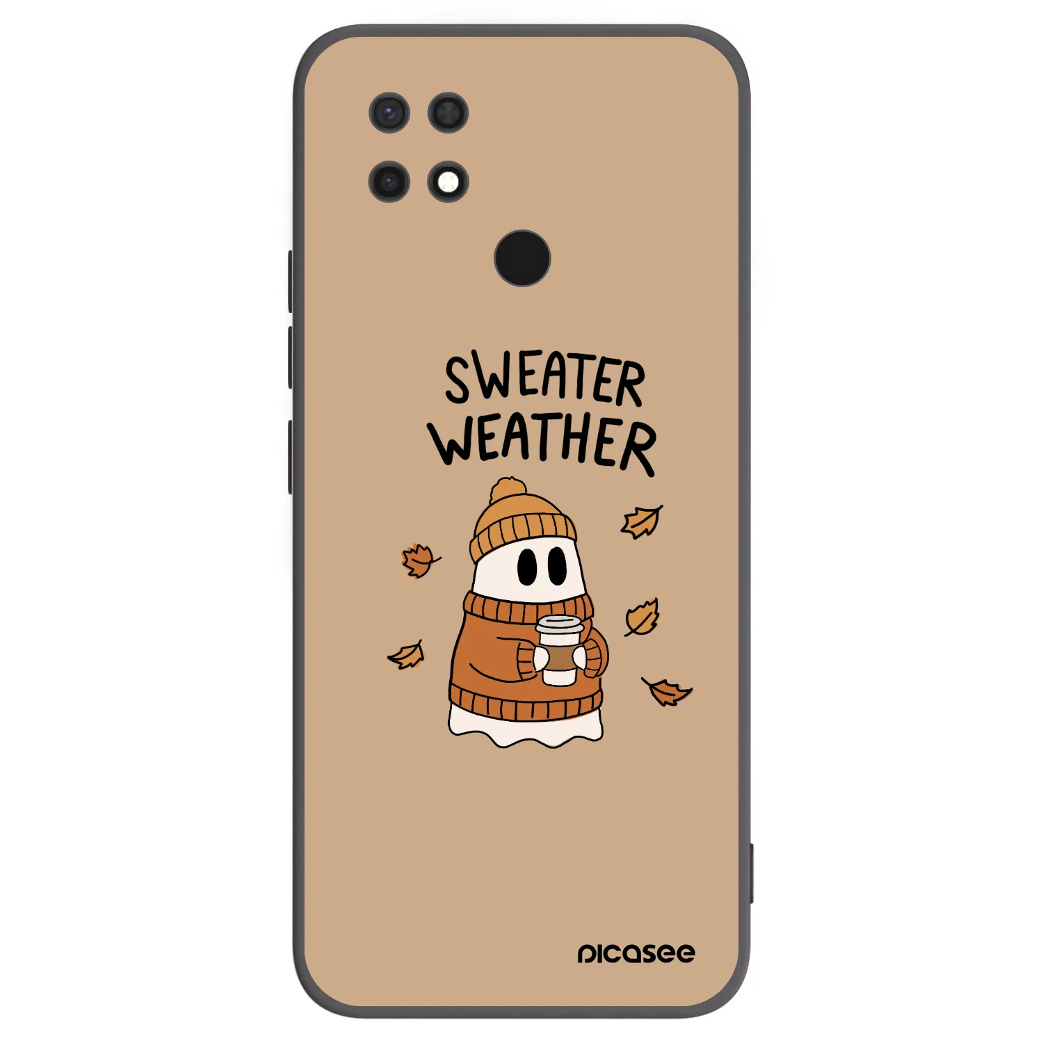 Picasee Μαύρη θήκη σιλικόνης για Xiaomi Redmi 10C - Sweater ghost