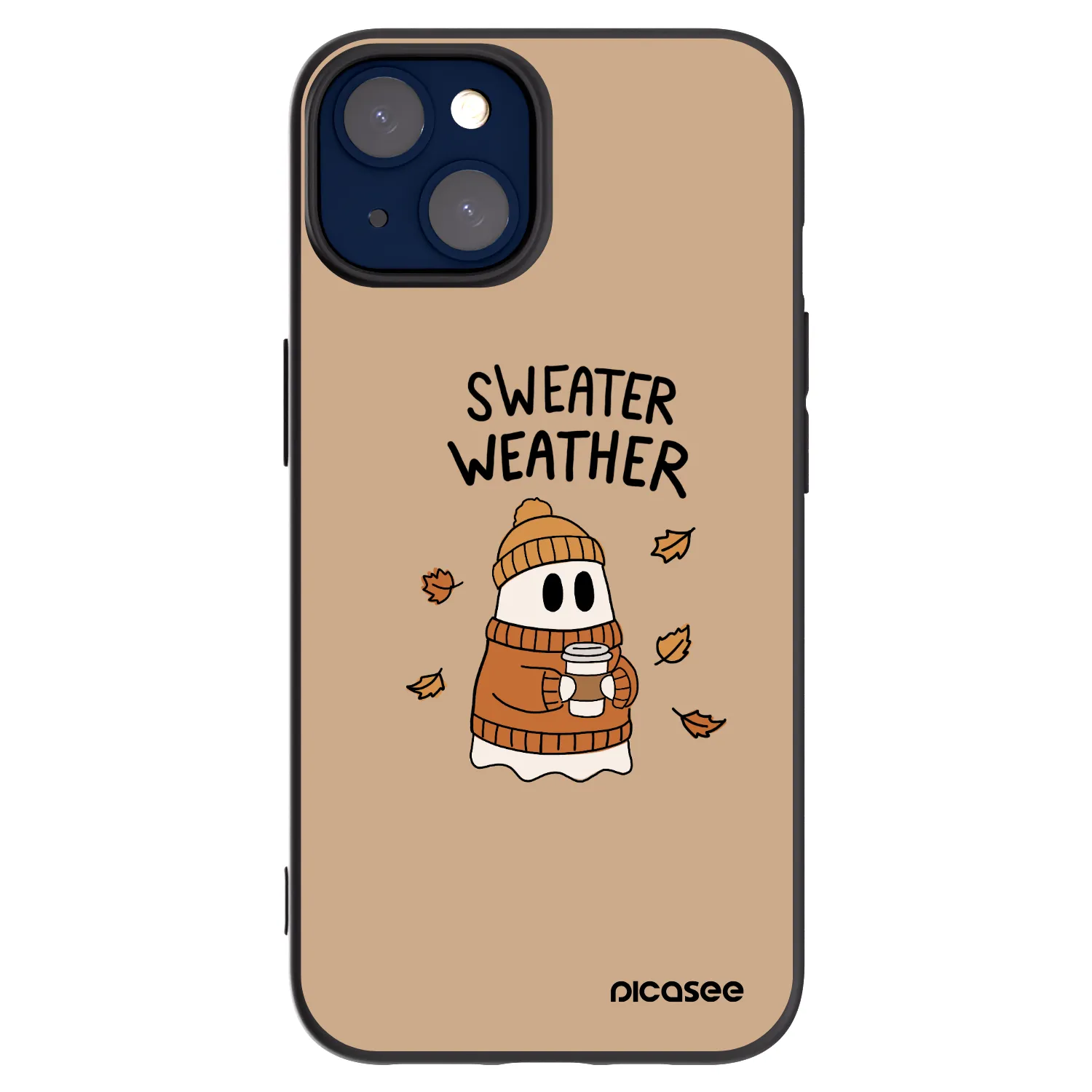 Picasee Μαύρη θήκη σιλικόνης για Apple iPhone 14 - Sweater ghost