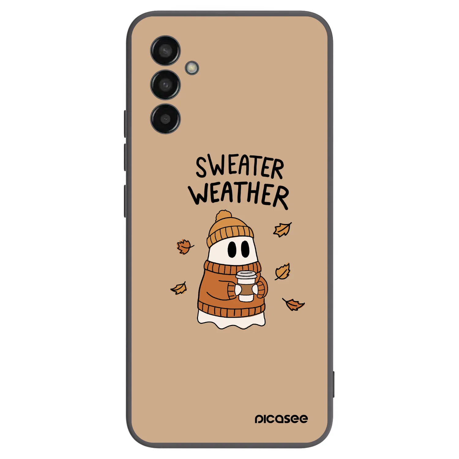 Picasee Μαύρη θήκη σιλικόνης για Samsung Galaxy M13 M135F - Sweater ghost